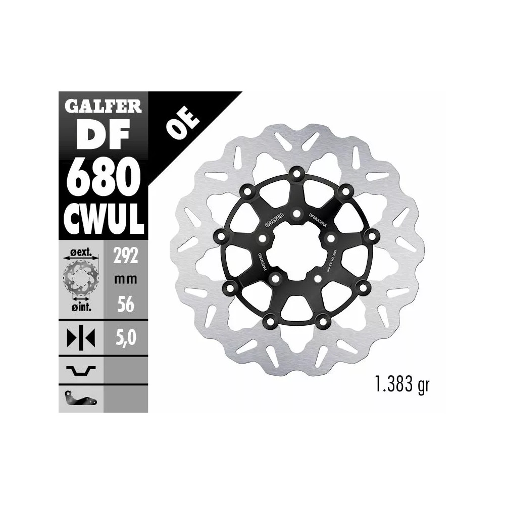 Disco de freno Cubiq — 292 mm diámetro exterior, 5,0 mm espesor, patrón de 5 taladros