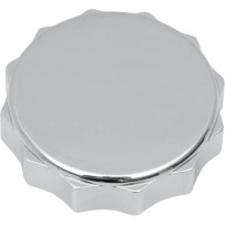 Deluxe Gas Cap — Twist-on, left-hand thread, chrome