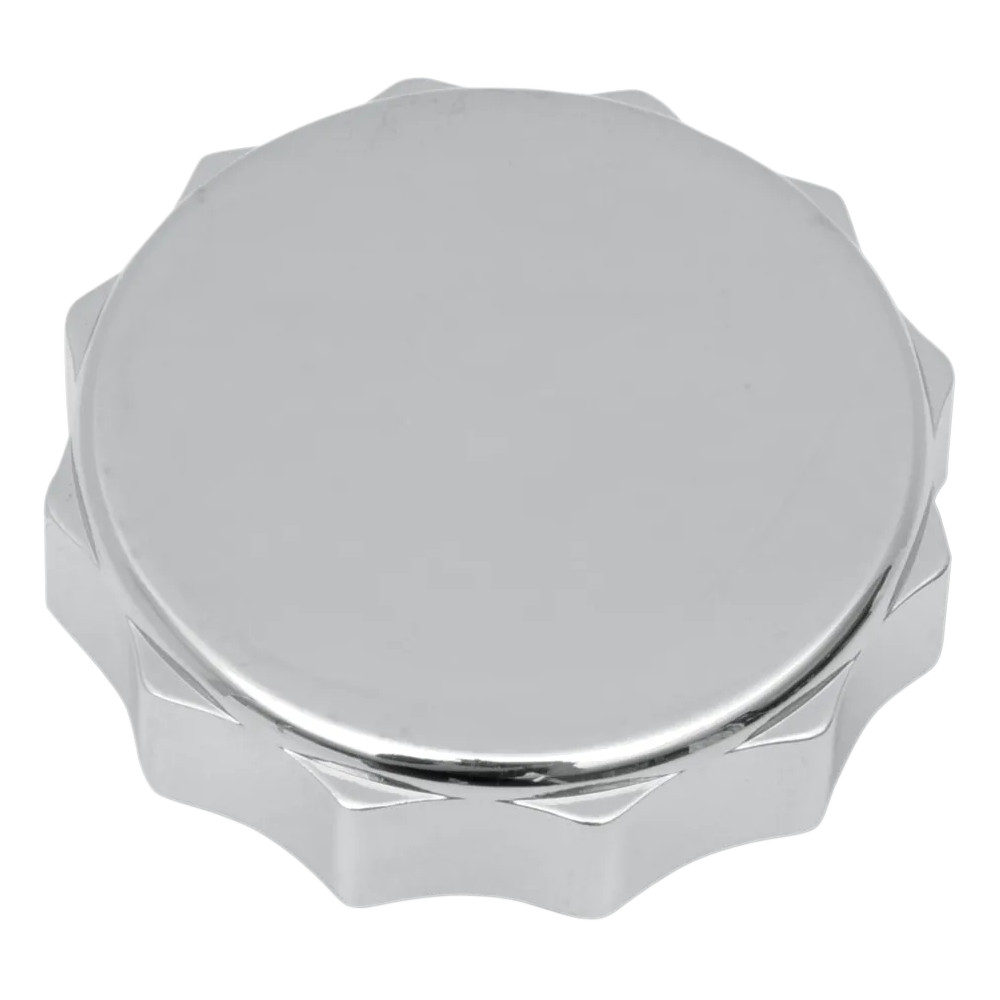 Deluxe Gas Cap — Twist-on, left-hand thread, chrome