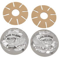Live to Ride Gas Cap Covers — 73 mm (2-7/8"), Chrome