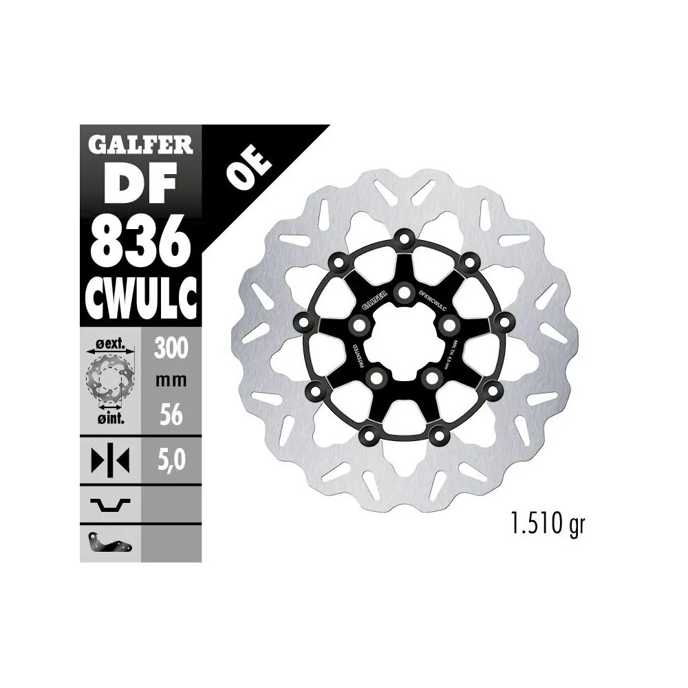 Discos de freno Wave® — 300 mm, 82.5 mm BHC, 5 agujeros