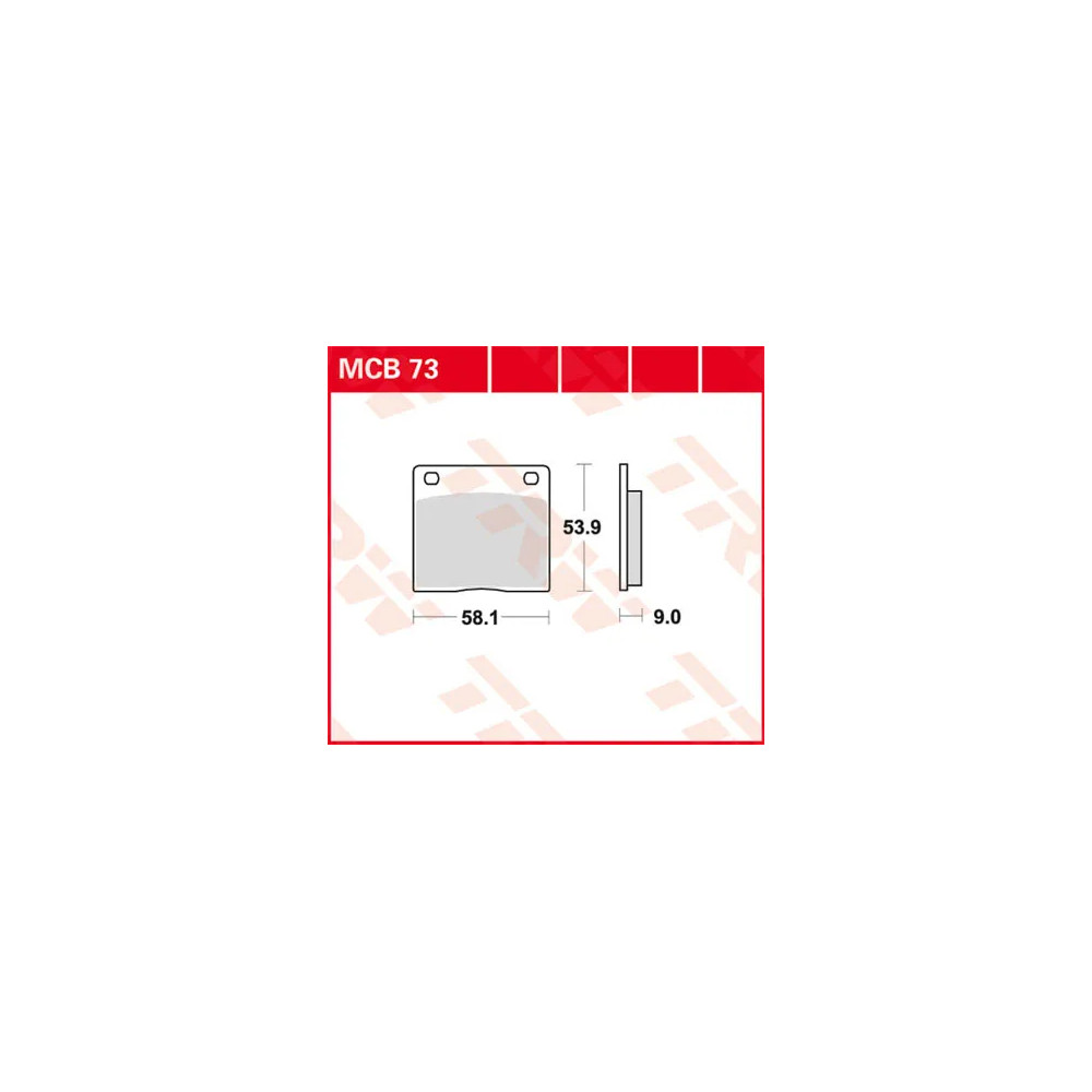 All Round Sintered Metal Brake Pads — 58.1 mm length, 53.9 mm width, 9.0 mm thickness
