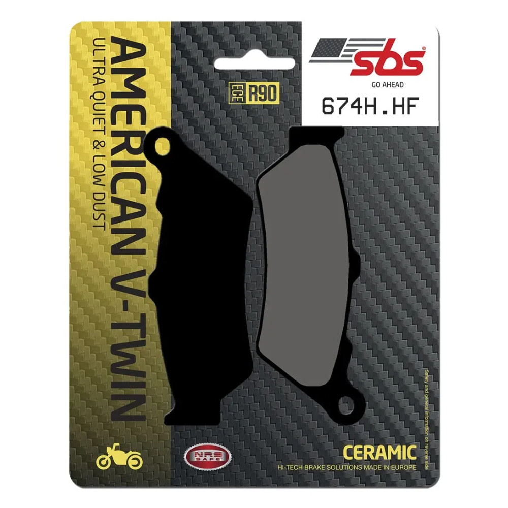 HHF Street Ceramic Organic Brake Pads — 108.5 mm, 7.7 mm, 40.1 mm