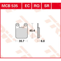 RQ Series Organic Sports Brake Pads — 35.7 mm × 45.4 mm, 6 mm thickness, sintered metal, MCB535RQ