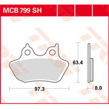 SH Series Sindered Rear Brake Pads — 8 mm, 97.3 mm length