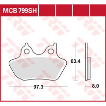 SH Series Sindered Rear Brake Pads — 8 mm, 97.3 mm length