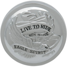 Live to Ride Gas Cap — 76.2 mm (3"), right-hand thread, chrome