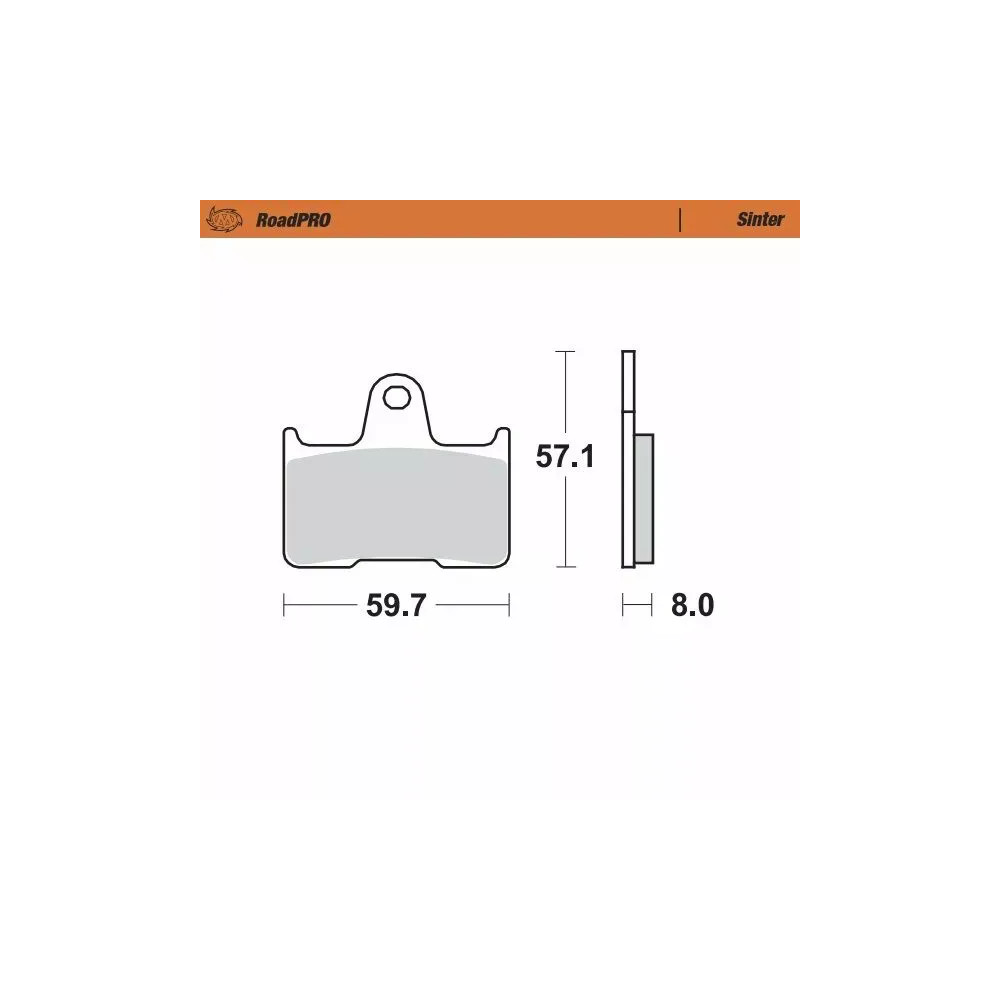 RoadPRO Sinder Brake Pad Rear — 8.0 mm, pair