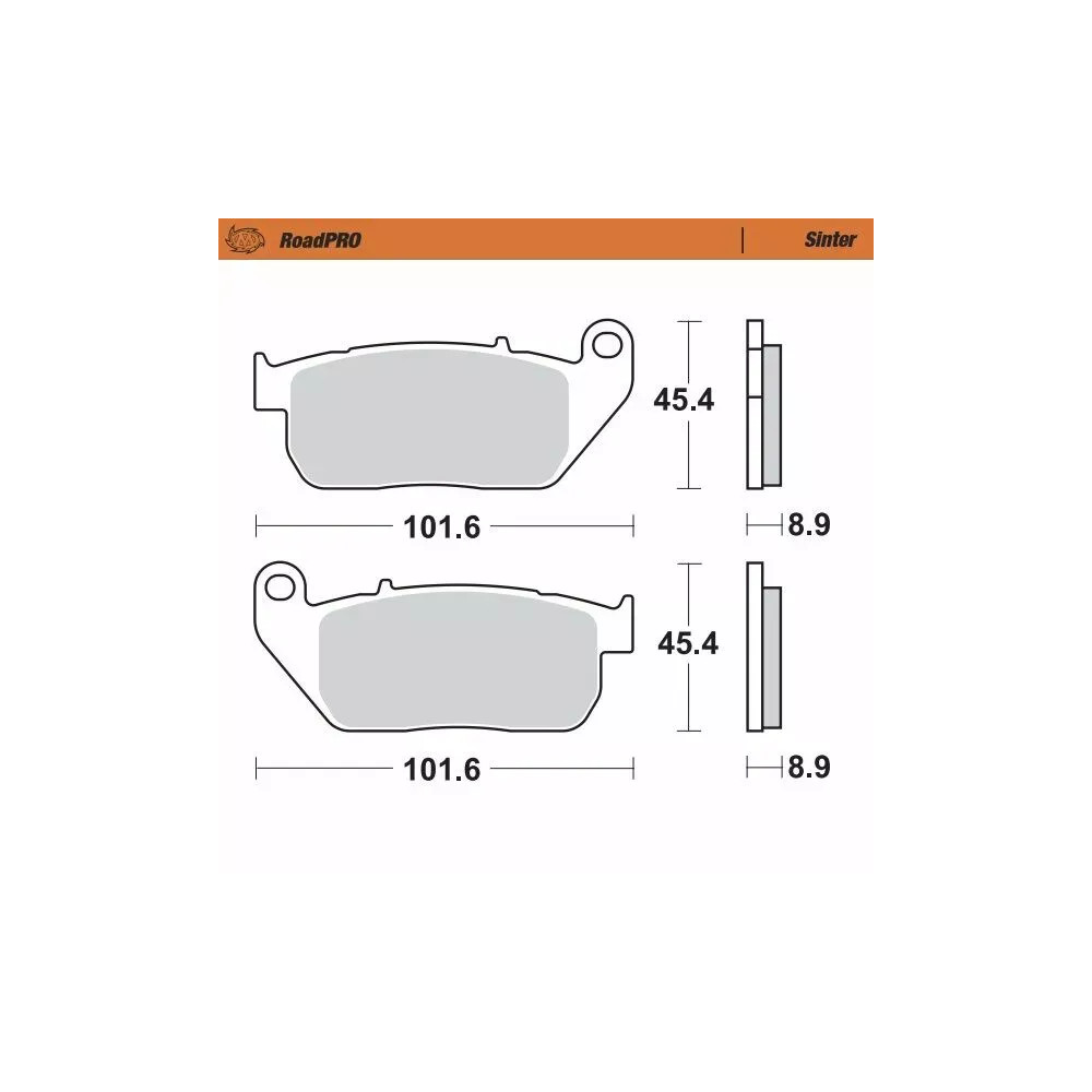 RoadPRO Sinder Brake Pad Front — 8.9 mm, Sintered metal