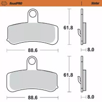 RoadPRO Sinder Brake Pad Front — 8.0 mm