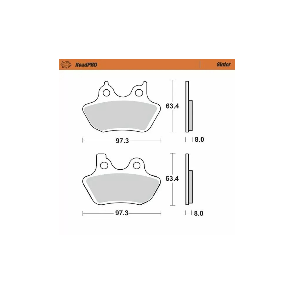 RoadPRO Sinder Brake Pad Front — 8.0 mm