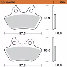 RoadPRO Sinder Brake Pad Rear — 8.0 mm