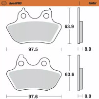 RoadPRO Sinder Brake Pad Rear — 8.0 mm