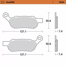 RoadPRO Sinder Brake Pad Rear — Sintered metal, pair