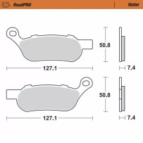 RoadPRO Sinder Brake Pad Rear — Sintered metal, pair