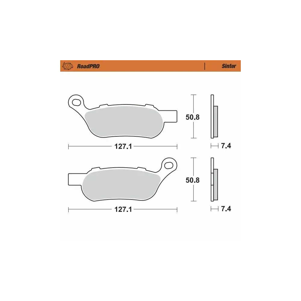 RoadPRO Sinder Brake Pad Rear — Sintered metal, pair