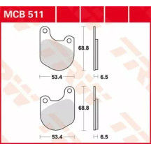 All Round Sintered Metal Brake Pads — 53.4 mm length, 6.5 mm thickness