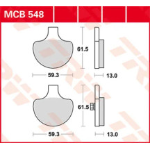 All Round Sintered Metal Brake Pads — 13 mm, 59.3 mm × 61.5 mm