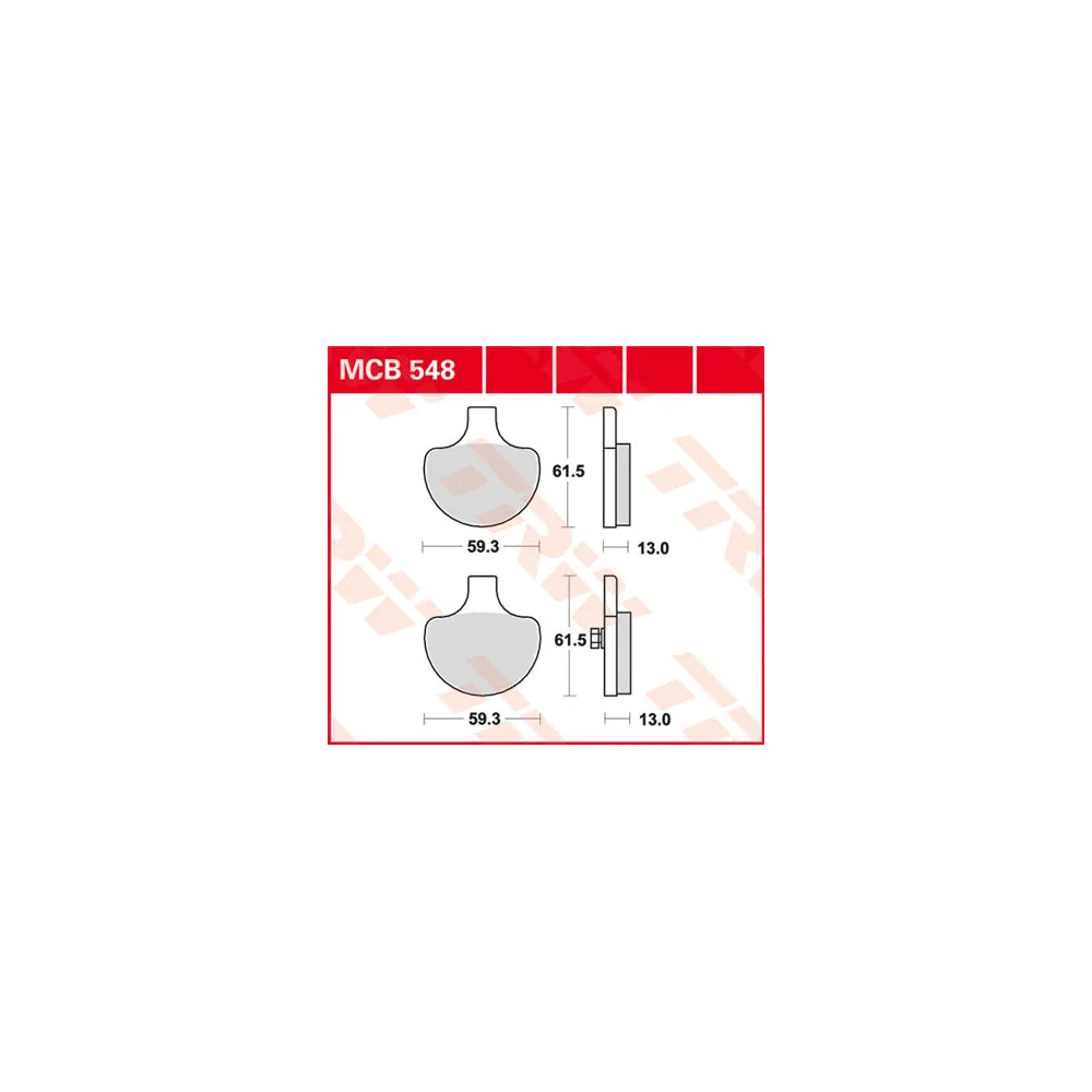 All Round Sintered Metal Brake Pads — 13 mm, 59.3 mm × 61.5 mm