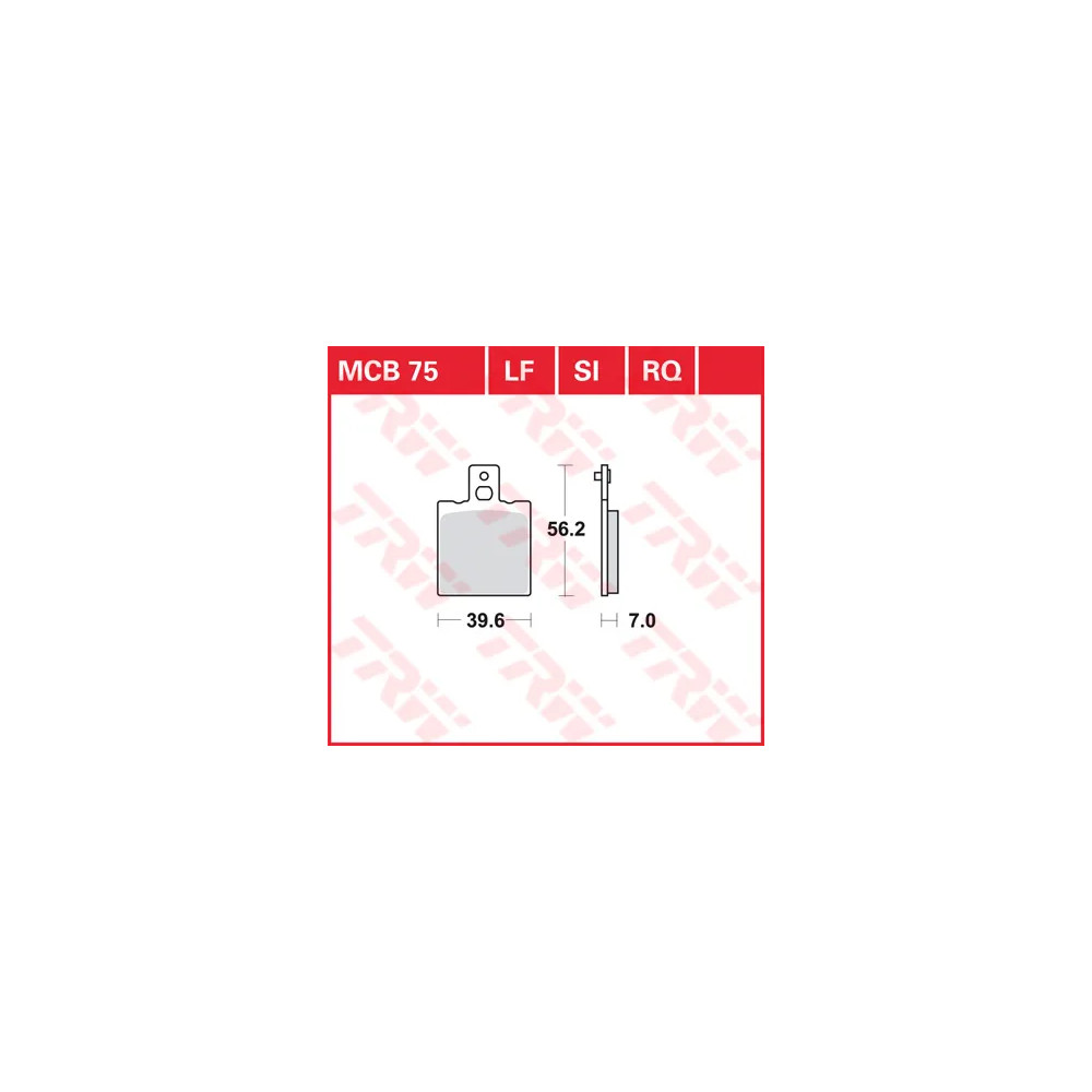 Pastillas de freno sinterizadas para todo uso — 7 mm, 39.6 mm × 56.2 mm