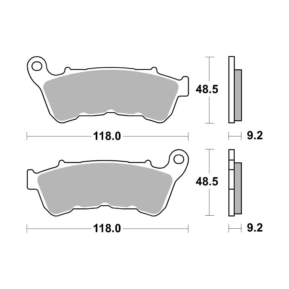HHF Street Ceramic Organic Brake Pads — 9.2 mm thickness, Set of 2