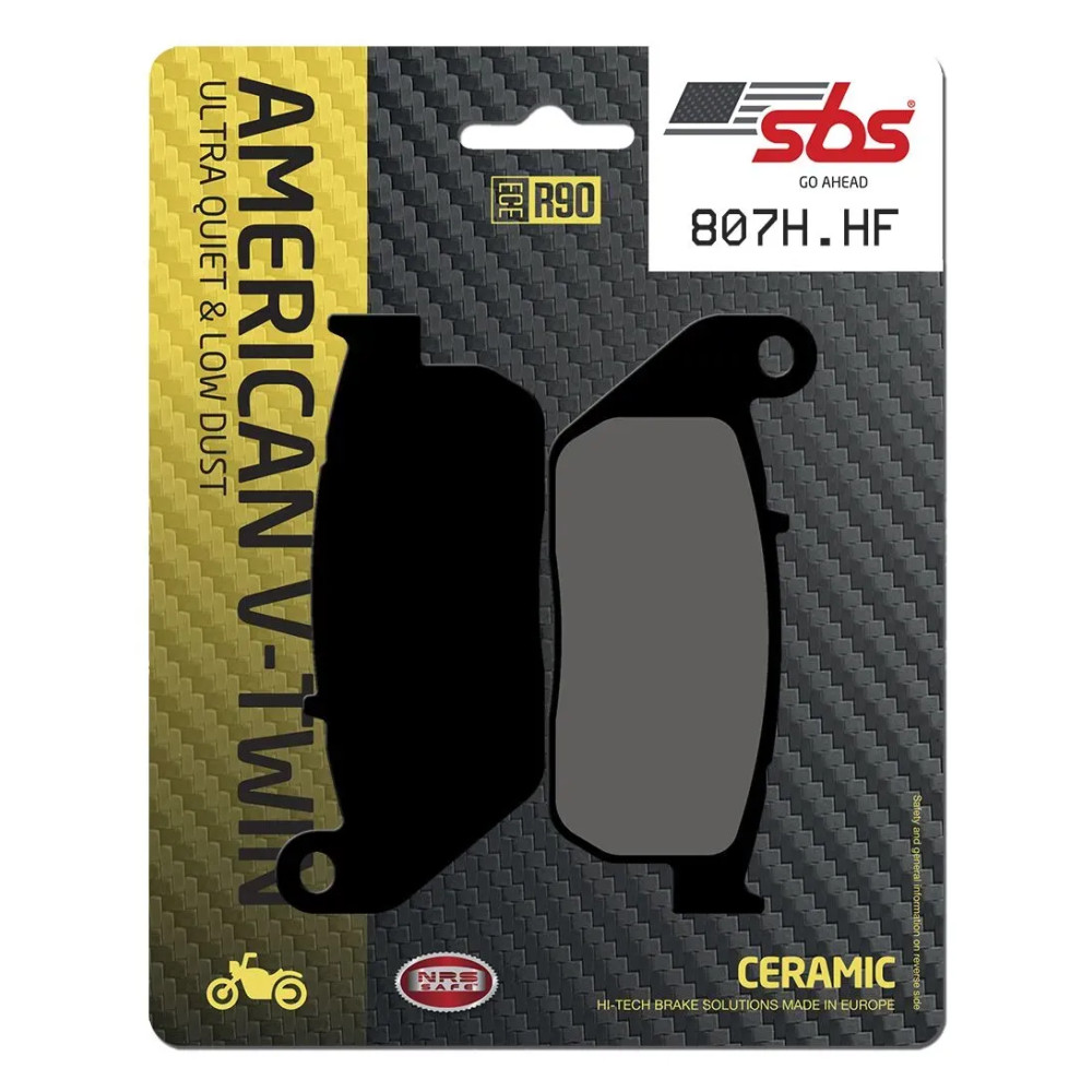 HHF Street Ceramic Organic Brake Pads — 8.9 mm (11/32"), Set of 2