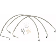 Kit de líneas de freno de acero inoxidable — con ABS, sin ABS, plata