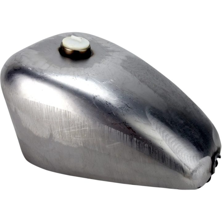 Depósito de gasolina — salida 3/8" NPT, 2 in más ancho, acabado sin pintar