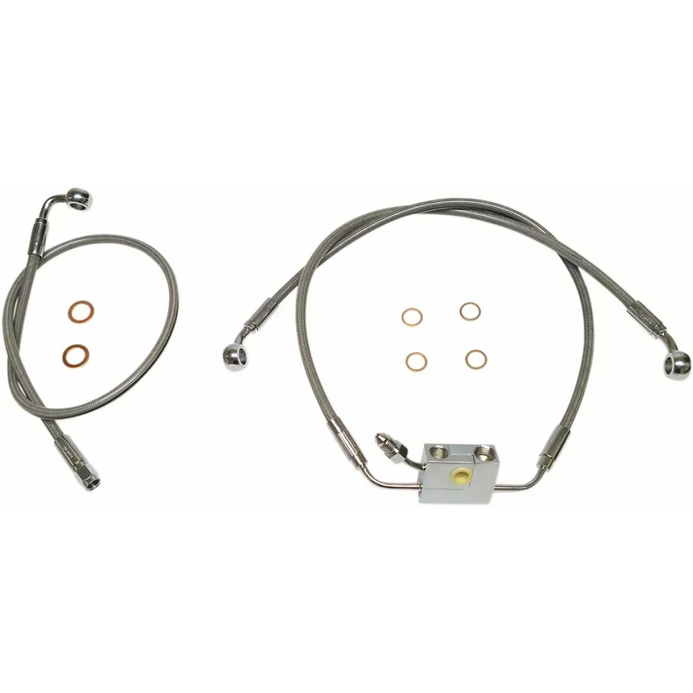 XR Dual Disc ABS Brake Line Kit — 56 cm (22"), 39 cm (15.5"), Oversize +8", Front