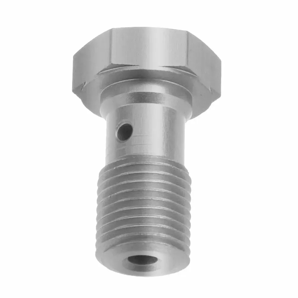 Brake Line Banjo Bolts — M10 x 1.0, Silver