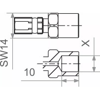 Varioflex Fitting — M10 x 1.25 (Japanese) female, Black