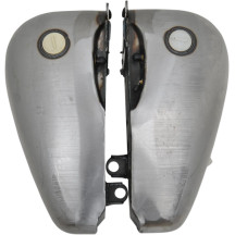 Fat Bob-Style Gas Tanks — 22.7 L (6 US gal.), Raw Silver