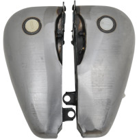 Fat Bob-Style Gas Tanks — 22.7 L (6 US gal.), Raw Silver