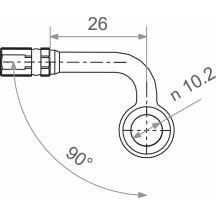 Banjo Varioflex Fitting — 90° bend, Titanium
