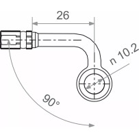 Banjo Varioflex Fitting — 90° bend, Titanium