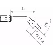 Banjo Varioflex Fitting — 45° bend, silver