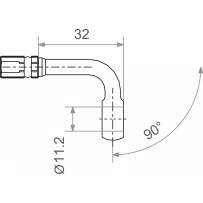 Banjo Varioflex Fitting — 90° bend, silver