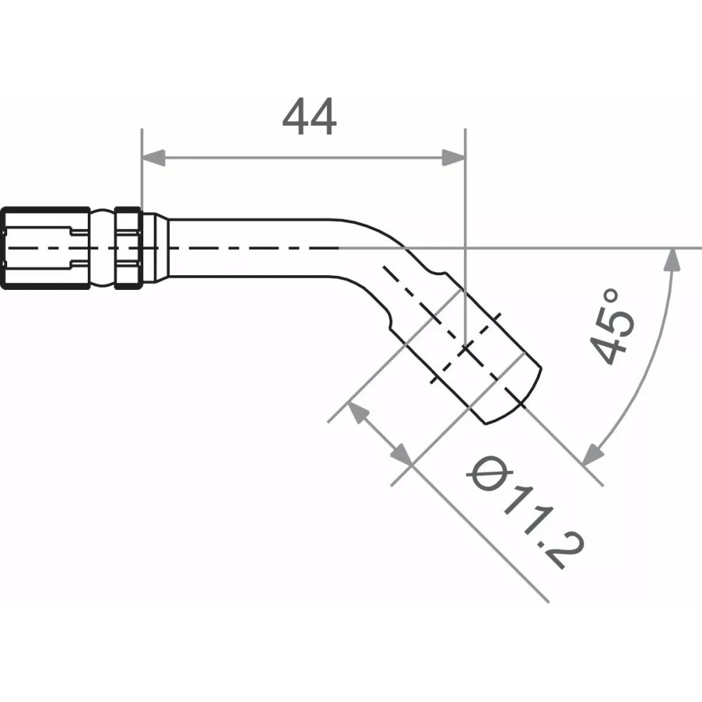 Banjo Varioflex Fitting — 45° bend, aluminum, black