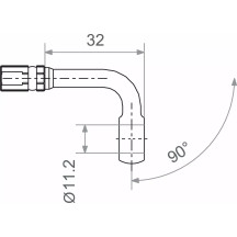 Banjo Varioflex Fitting — 90° bend, aluminum, black