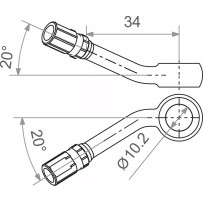Banjo Varioflex Fitting — 20° bend, aluminum