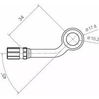 Banjo Varioflex Fitting — 45° bend, aluminum, black
