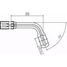 Banjo Varioflex Fitting — 70° bend, aluminum, black