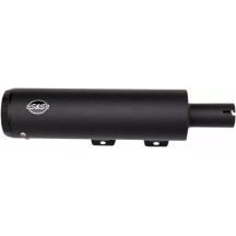Grand National Slip-On Mufflers — 4" outer diameter, right-mount, matte black