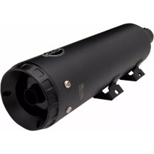 Grand National Slip-On Mufflers — 4" outer diameter, right-mount, matte black