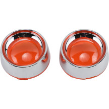 Deep-Dish Bezels with Lens for Bullet Turn Signals — Deep Dish, amber lens, front/rear, pair