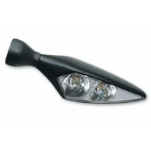 Micro Rhombus Extreme Turn Signals — 23 mm, 12V, Threaded M8 x 20, Black