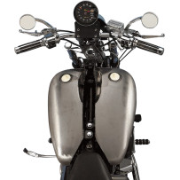 2" Extended Two-Piece Flat-Side Gas Tank Set — 5.2 US gal, raw finish