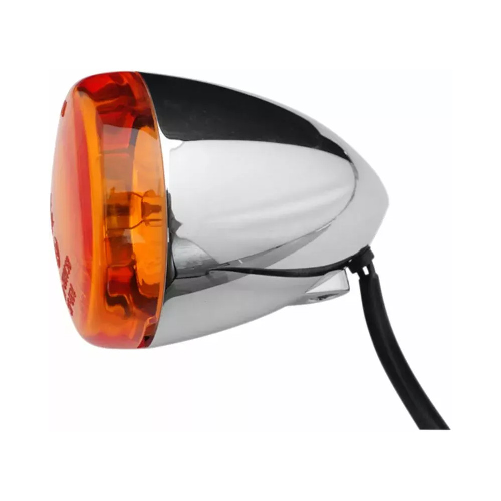 Front Turn Signals Replacement — 12V 21W, 60 mm (2-3/8 in), chrome housing, amber lens