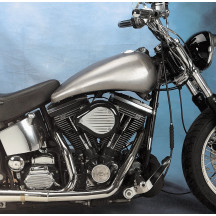 2" Extended Two-Piece Flat-Side Gas Tank Set — 5.2 US gal, raw finish