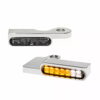 Intermitentes LED para manillar — 12V, cromo, montaje en manillar